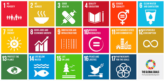image detailing the 17 global goals outlined on the global goals website